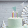 Multi Coloured Stripe Birthday Cake Candles, thumbnail 1 of 3