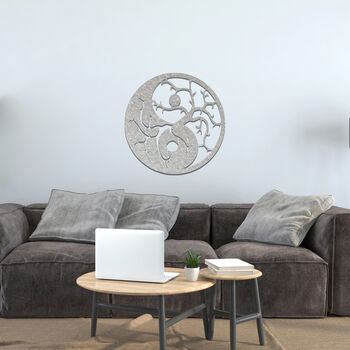 Metal Wall Art Yin Yang Symbol With Tree Branches, 10 of 12