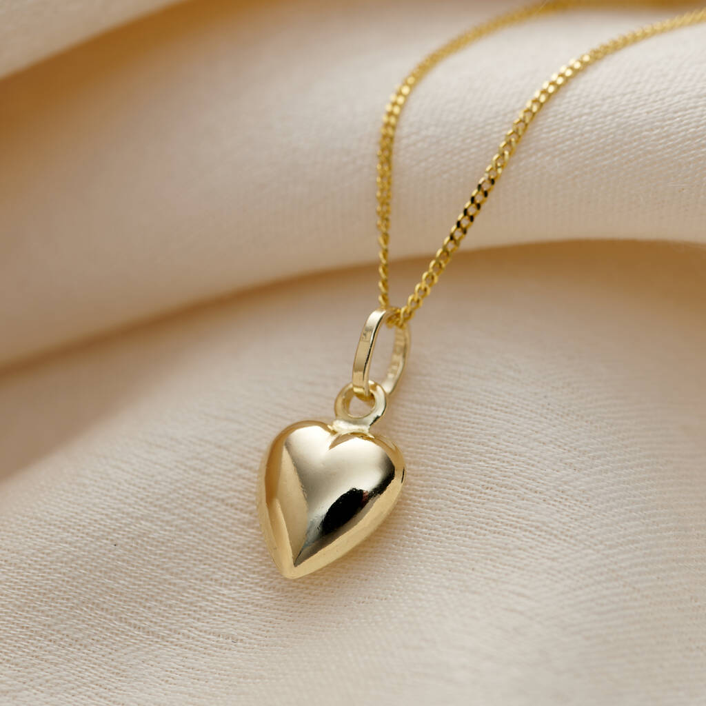 9ct Gold Heart Charm Necklace, 1 of 4