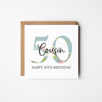 Floral 50th, 60th, 70th, 80th Birthday Card, 2 of 8