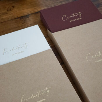 Luxury Linen Notebook And Sketchbook Set, 8 of 9