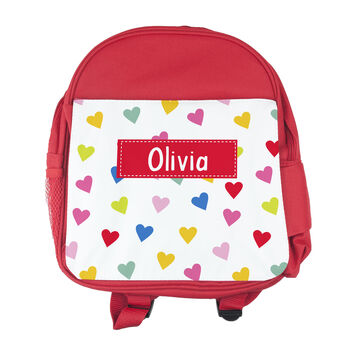Personalised Girl's Patterned Red Rucksack, 10 of 12