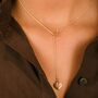 Heart Drop Lariat Circle Love Y Shape Necklace, thumbnail 1 of 9