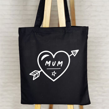 Mum Heart And Arrow Tote Bag, 3 of 5