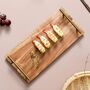 Wooden Serving Platters Tray With Metal Handles, thumbnail 1 of 7