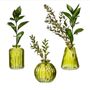 Set Of Three Olive Glass Bud Vases, thumbnail 3 of 3