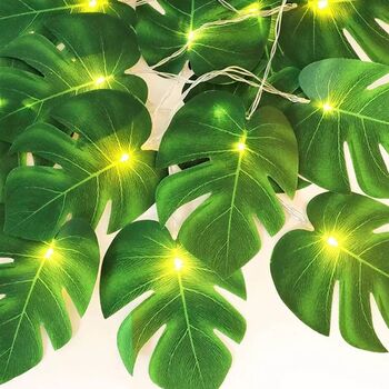 Jungle Theme Palm Leaf Garland Lights, 3 of 4