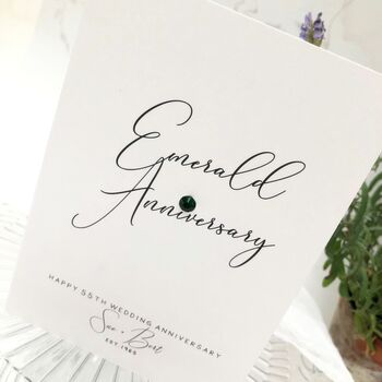 55th Emerald Jewel Personalised Anniversary Card, 4 of 6