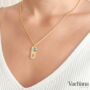 Ohm With Rhinestone Pendant Necklace, thumbnail 3 of 6