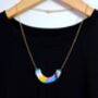 Colourful Geometric Curved Statement Necklace, thumbnail 2 of 5