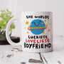 Personalised Boyfriend Mug 'World's Luckiest/Loveliest', thumbnail 1 of 3