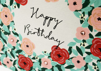 'Happy Birthday' Flowers Mini Card, 2 of 2