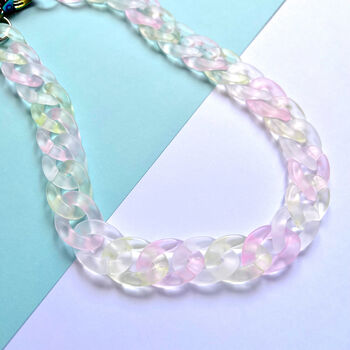 Chunky Clear Acrylic Link Statement Necklace, 4 of 5