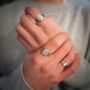 Silver Matte Signet Horizon Ring For Men Mens Pinky Rings, thumbnail 5 of 12