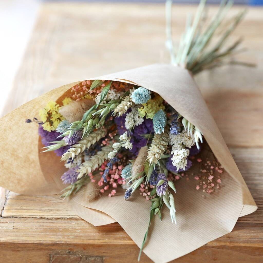 Pastel Dried Flower Bouquet By Lisa Angel | notonthehighstreet.com