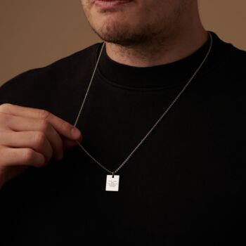 Silver Square Necklace Pendant Engravable, 2 of 12