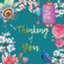 Thinking Of You Card With Flowers And Gold Detail, thumbnail 2 of 3
