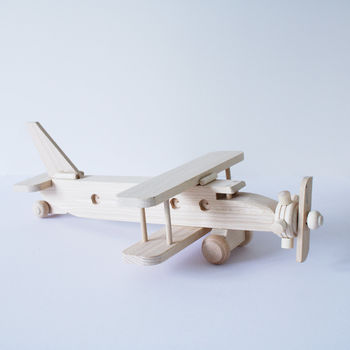 Handcrafted Wooden Biplane Toy, 2 of 7