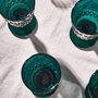 Set Of Four Zafra Teal Wine Goblets, thumbnail 5 of 8