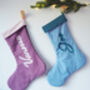 Personalised Cotton And Velvet Christmas Stocking, thumbnail 2 of 6
