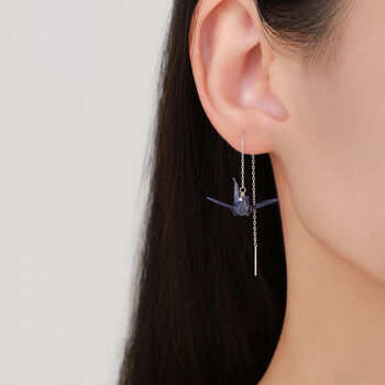 Japanese Paper Origami Crane Ear Threaders Three, 6 of 11