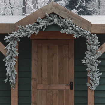 Pre Lit Outdoor Snowy Christmas Garland, 3 of 8
