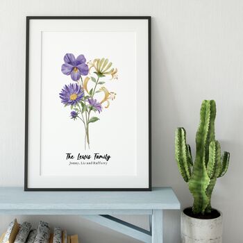 Personalised Birth Flower Family Print, 6 of 11