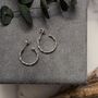 Sterling Silver Laurel Leaf Hoop Earrings, thumbnail 3 of 3