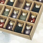 Mini Amber Green Grey Glass Christmas Baubles Set Of 25, thumbnail 4 of 6