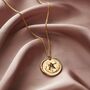 Floral Initial Wax Seal Birthstone Necklace, thumbnail 3 of 6