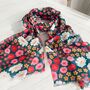 Light Weight Retro Daisy Print Scarf, thumbnail 2 of 5