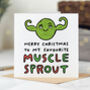 'Muscle Sprout' Christmas Card, thumbnail 1 of 2