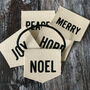 Set Of Five Traditional Christmas Word Teeny Banners, thumbnail 1 of 2