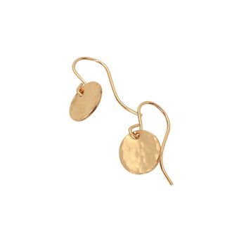 Tiny Gold Disc Earrings, 2 of 2