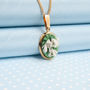 Hand Painted Snowdrop Pendant Necklace, thumbnail 4 of 7