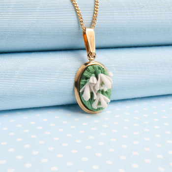 Hand Painted Snowdrop Pendant Necklace, 4 of 7