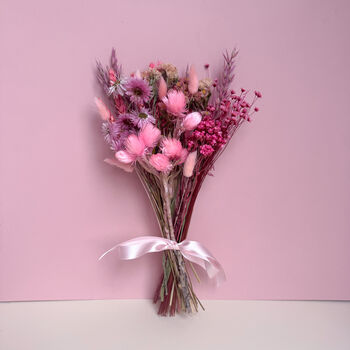 Mini Pink Dried Flower Arrangement With Daisies, 3 of 5