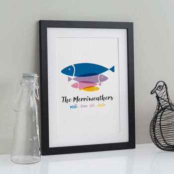 Personalised Family Fish Print, 3 of 7