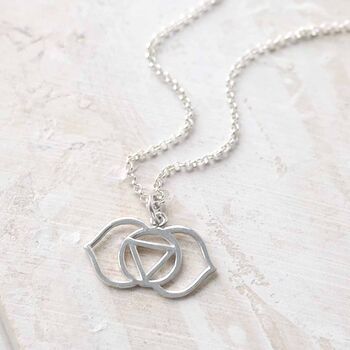 Sterling Silver Large Third Eye Chakra Pendant Necklace, 5 of 6