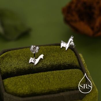 Sterling Silver Tiny Llama Stud Earrings, 2 of 12