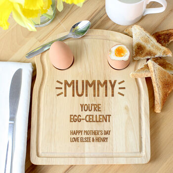 Personalised Mother's Day Dippy Egg And Soldiers Board, 2 of 4