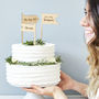 Personalised Wooden Flags Cake Topper, thumbnail 5 of 8