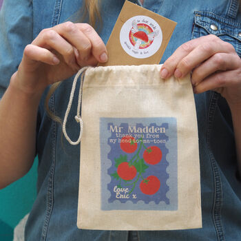 Personalised Tomato Seed Bag : Thank You Teacher Gift, 2 of 3