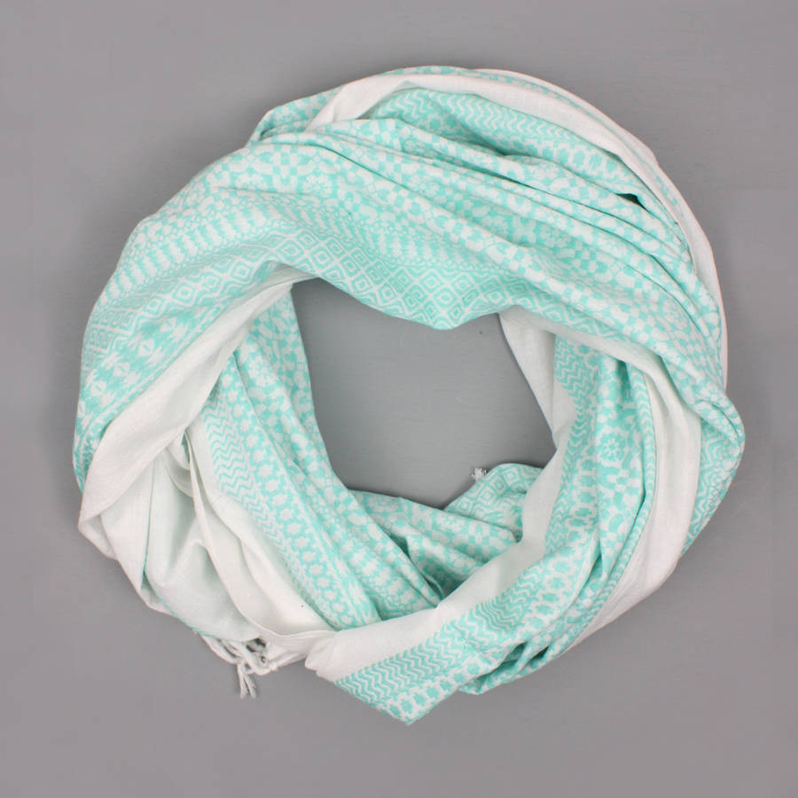 embroidered white cotton scarf by bohemia