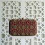 Delhi Knot Clasp Dark Red Silk Clutch | Bridal Gift |, thumbnail 4 of 7