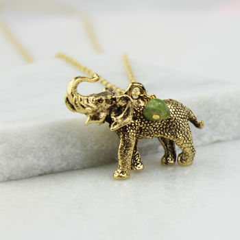 Personalised Elephant Birthstone Necklace, 7 of 11