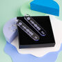 Personalised Fluorescent Spotify Code With Initials Keyring Set, thumbnail 1 of 6