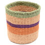 Reli: Green And Purple Stripe Woven Storage Basket, thumbnail 3 of 9