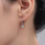 Tiny Cz Flower Dangle Huggie Hoop Earrings, thumbnail 5 of 9