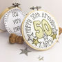 Personalised 50th Birthday Sparkle Embroidered Card, thumbnail 6 of 6